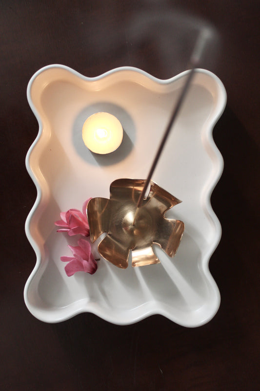 Bronze-In-Bloom Incense Holder